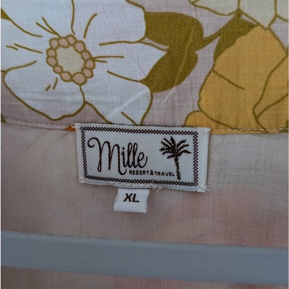 MILLE Nan Long Sleeve Cotton Wrap Mini V-neck Dress in Retro Floral, size XL - Picture 4 of 8